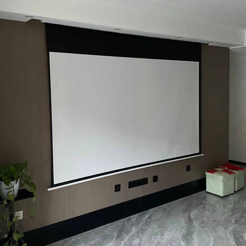 HD 100 Inch 16:9 Electric Screen For 3D LED DLP Laser Projector Motorized Projection Screens Curtain Wireless Remote Control - Image 3