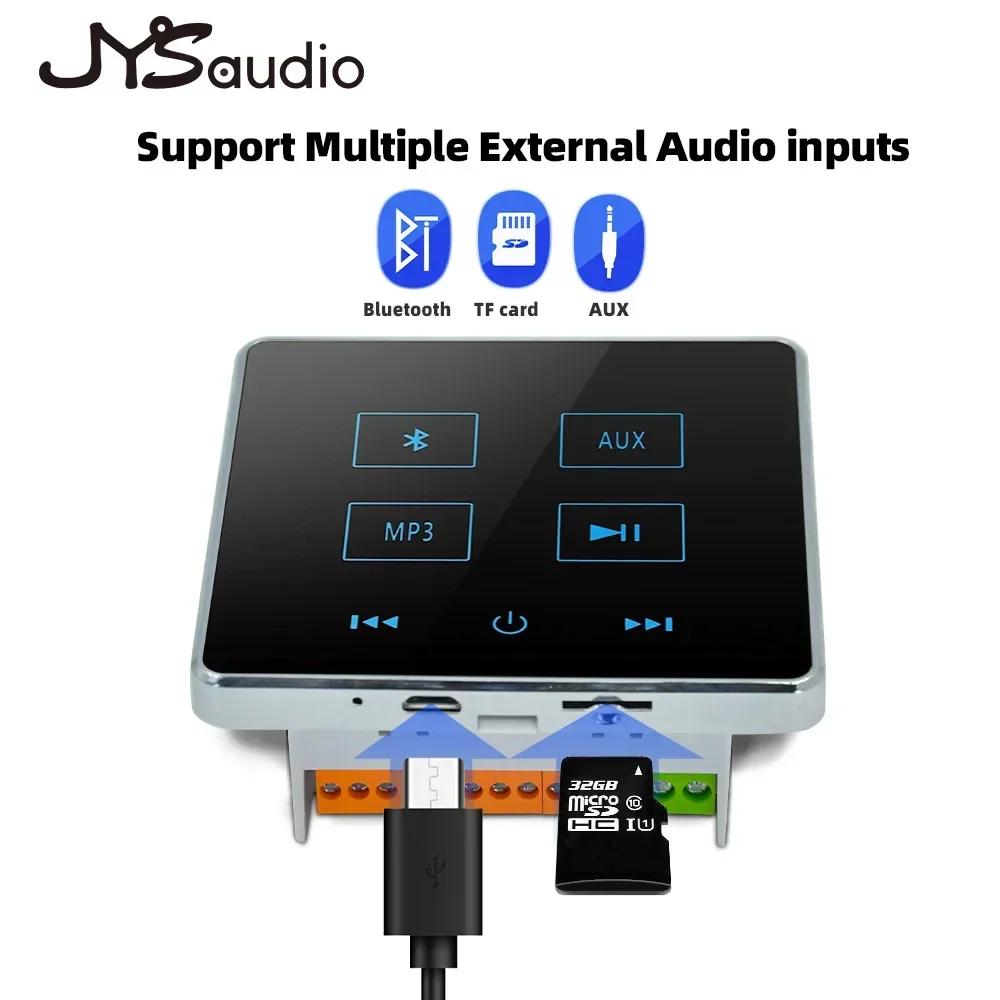 Blue-tooth Home In Wall Amplifier Support USB/SD Card Panel 86 Standard Stereo Sound Player Smart Home Background Music System - Image 2